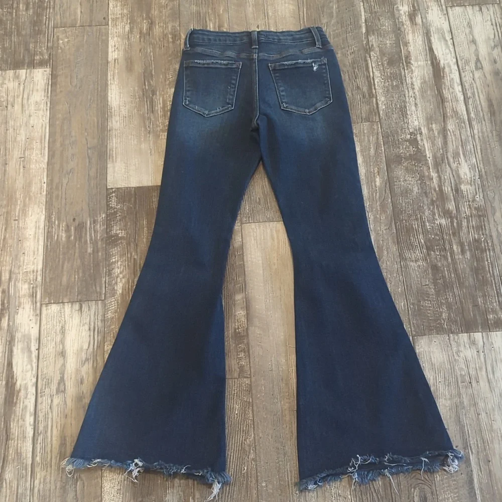 FLYING MONKEY Mid Rise Flare stretch destroyed jeans BY4668R The Buckle sz25x31L - Picture 9 of 15